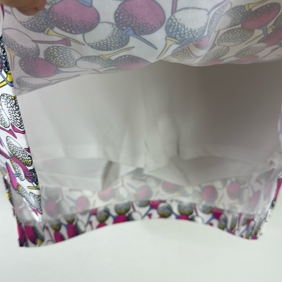 IZOD Golf Skort Women's 16 White Pink Golf Ball Tee Print Pockets Side Zip - Picture 5 of 14
